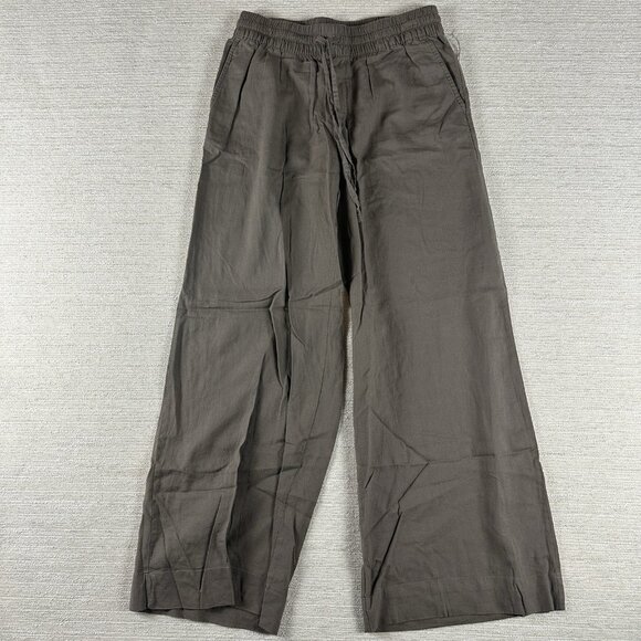 A New Day Linen Blend Wide Leg Drawstring Pocket Pants Women's Size S Beach pull - Picture 1 of 8
